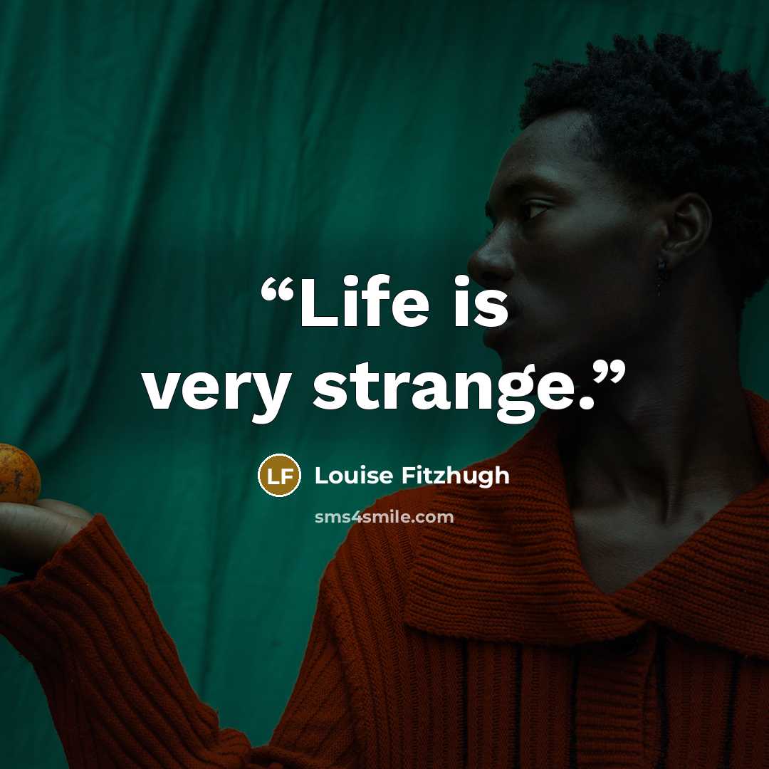 “Life is very strange.” quote by Louise Fitzhugh