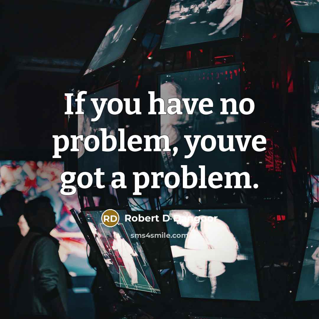 “If you have no problem, youve got a problem.” quote by Robert D Dangoor