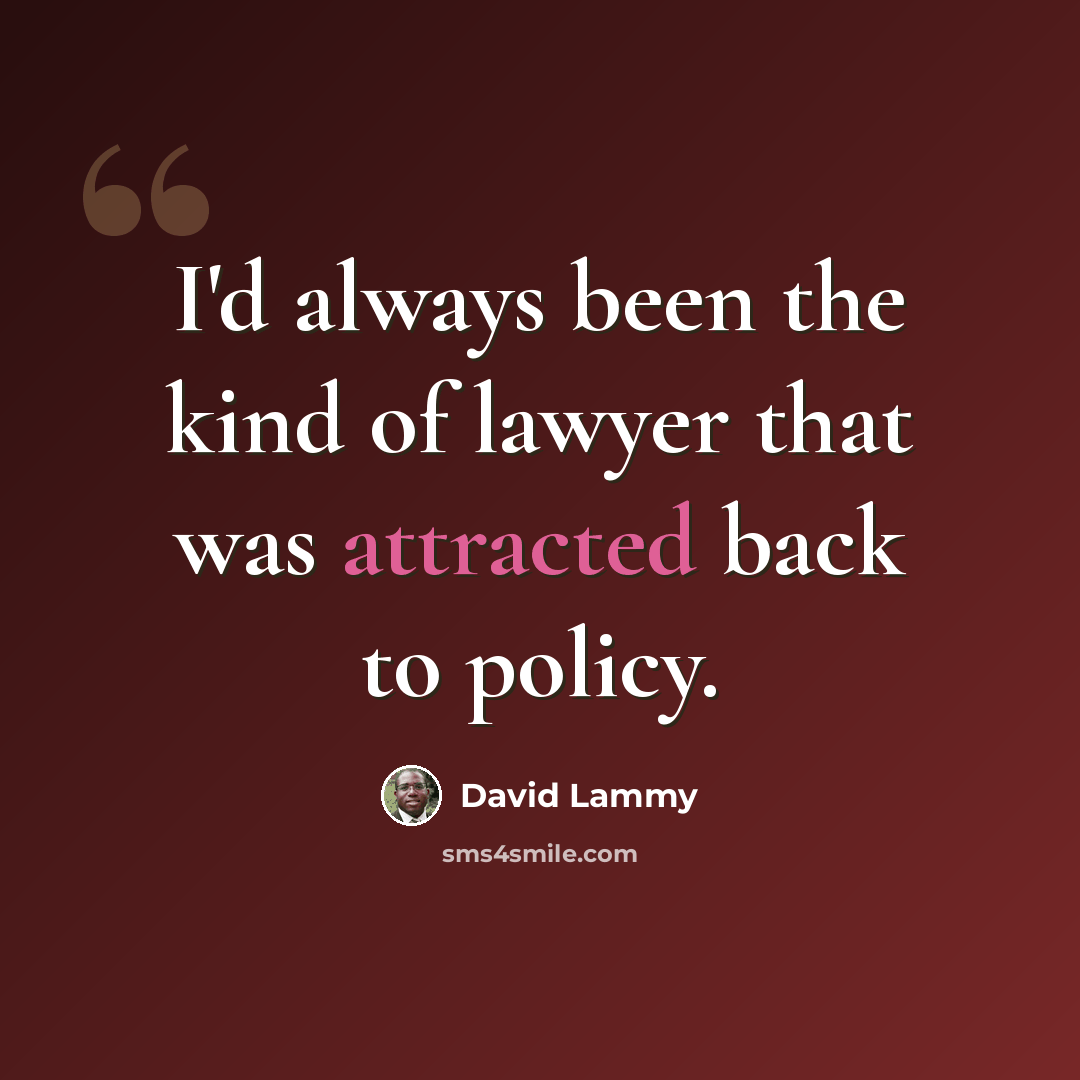 “I'd always been the kind of lawyer that was attracted back to policy.” quote by David Lammy