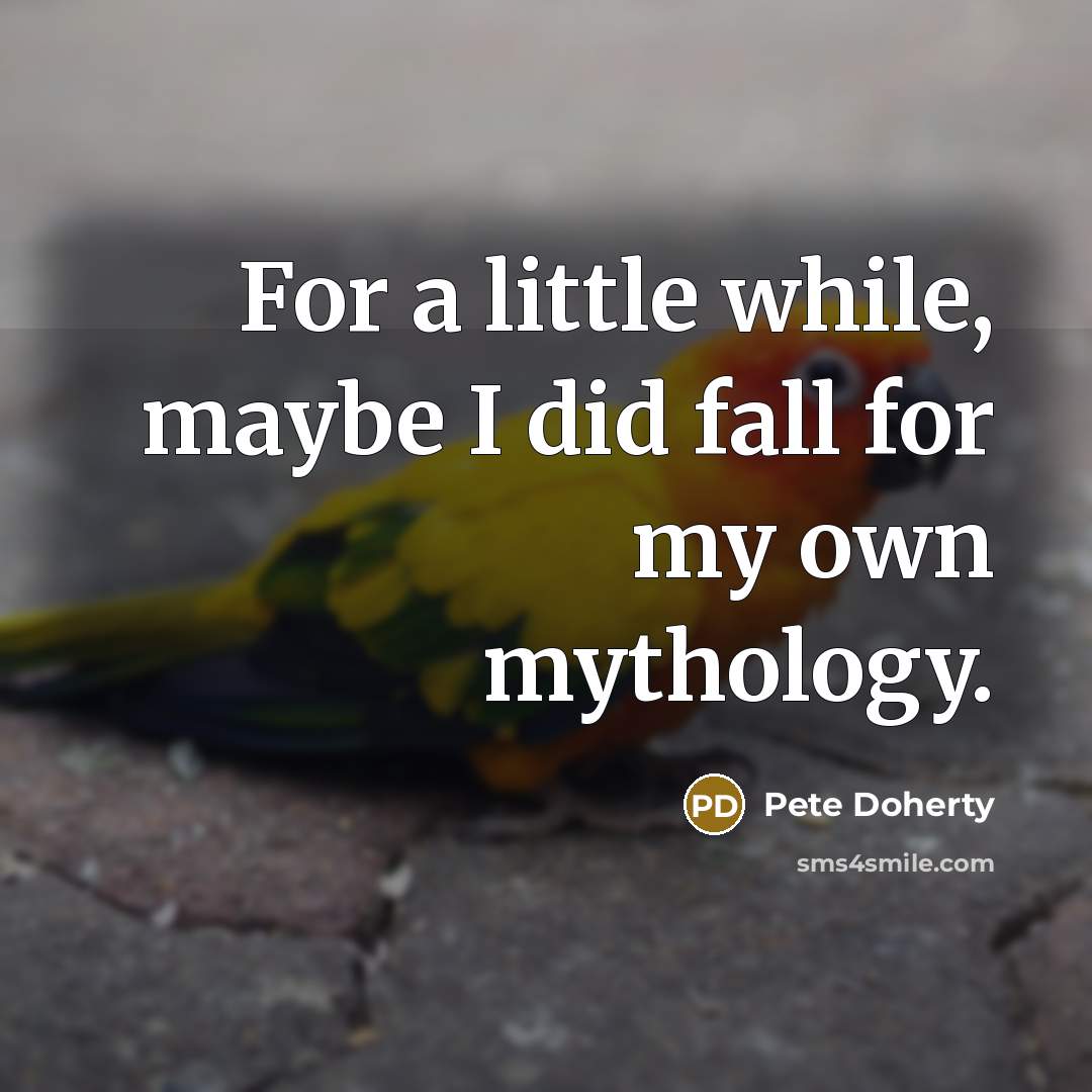 “For a little while, maybe I did fall for my own mythology.” quote by Pete Doherty