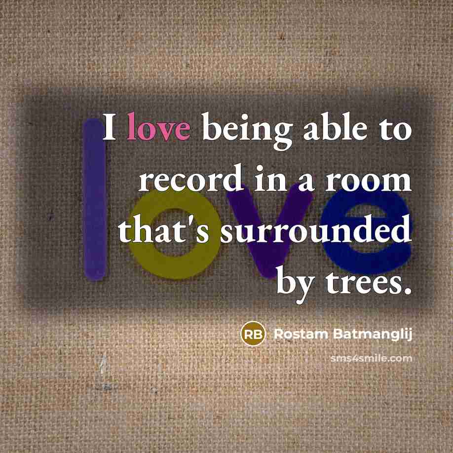 “I love being able to record in a room that's surrounded by trees.” quote by Rostam Batmanglij