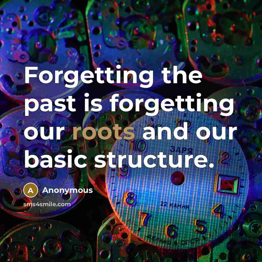 “Forgetting the past is forgetting our roots and our basic structure.” quote by Anonymous