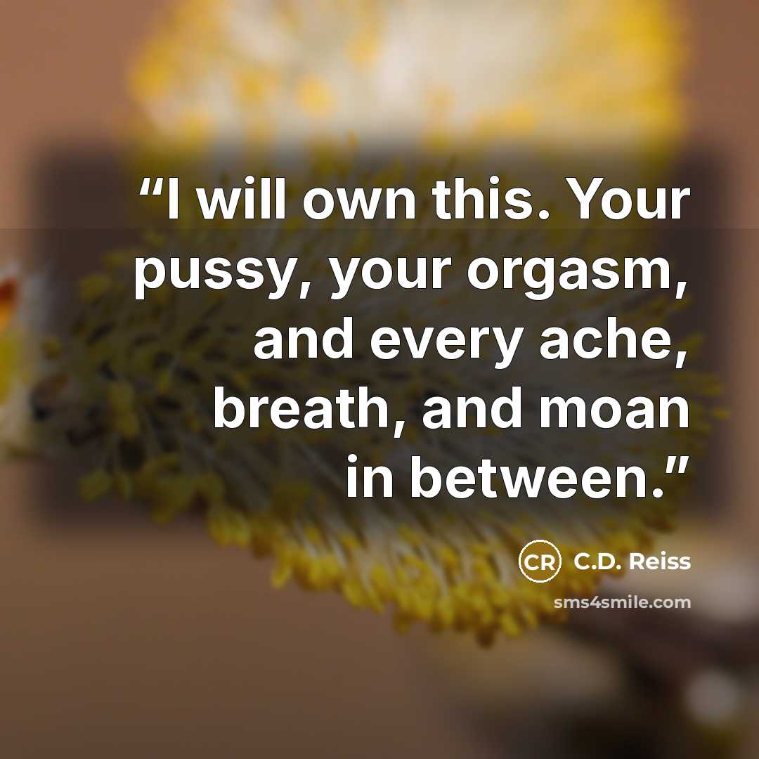 “I will own this. Your pussy, your orgasm, and every ache, breath, and moan in between.” quote by C.D. Reiss