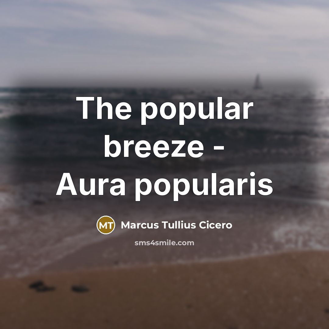“The popular breeze - Aura popularis” quote by Marcus Tullius Cicero