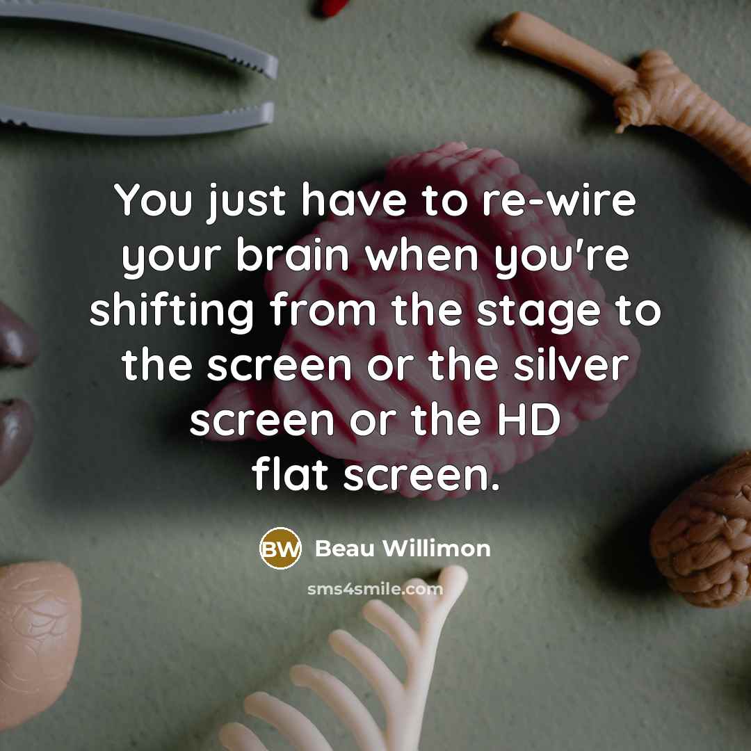 “You just have to re-wire your brain when you're shifting from the stage to the screen or the silver screen or the HD flat screen.” quote by Beau Willimon