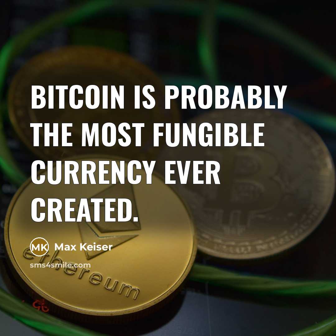 “Bitcoin is probably the most fungible currency ever created.” quote by Max Keiser