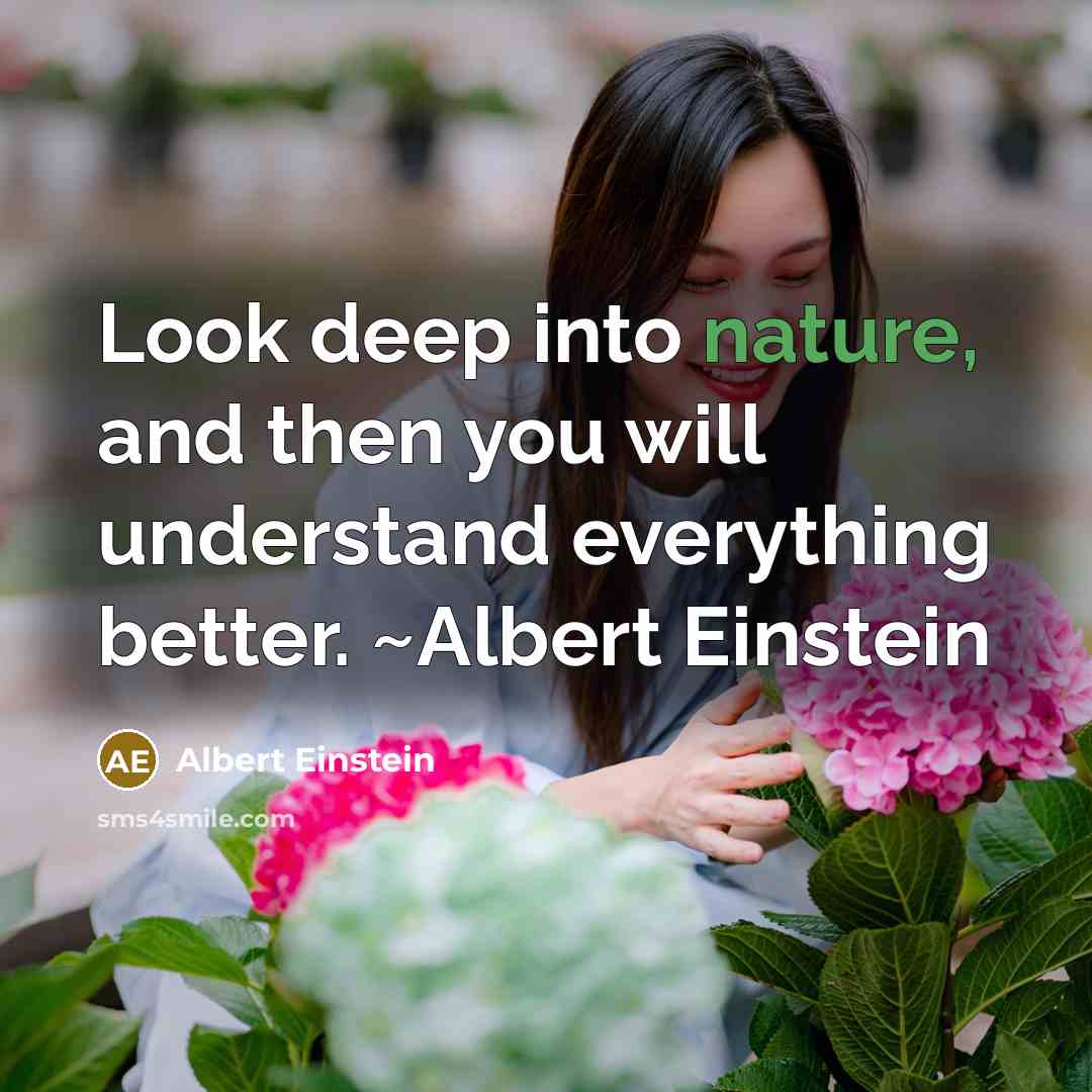 “Look deep into nature, and then you will understand everything better. ~Albert Einstein” quote by Albert Einstein