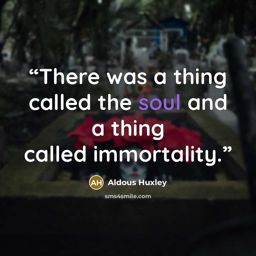 “There was a thing called the soul and a thing called immortality.” quote by Aldous Huxley