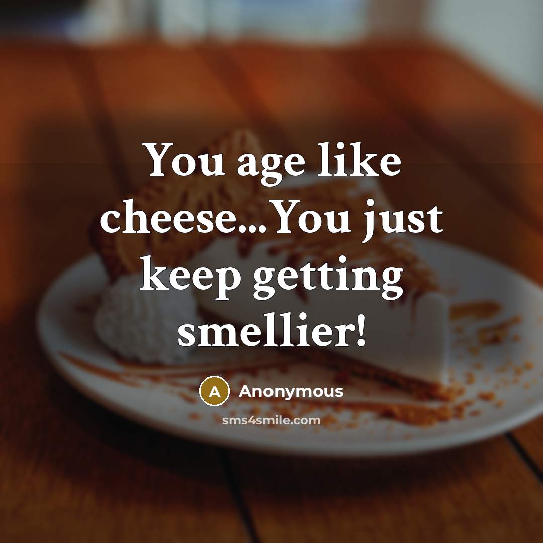 “You age like cheese...You just keep getting smellier!” quote by Anonymous