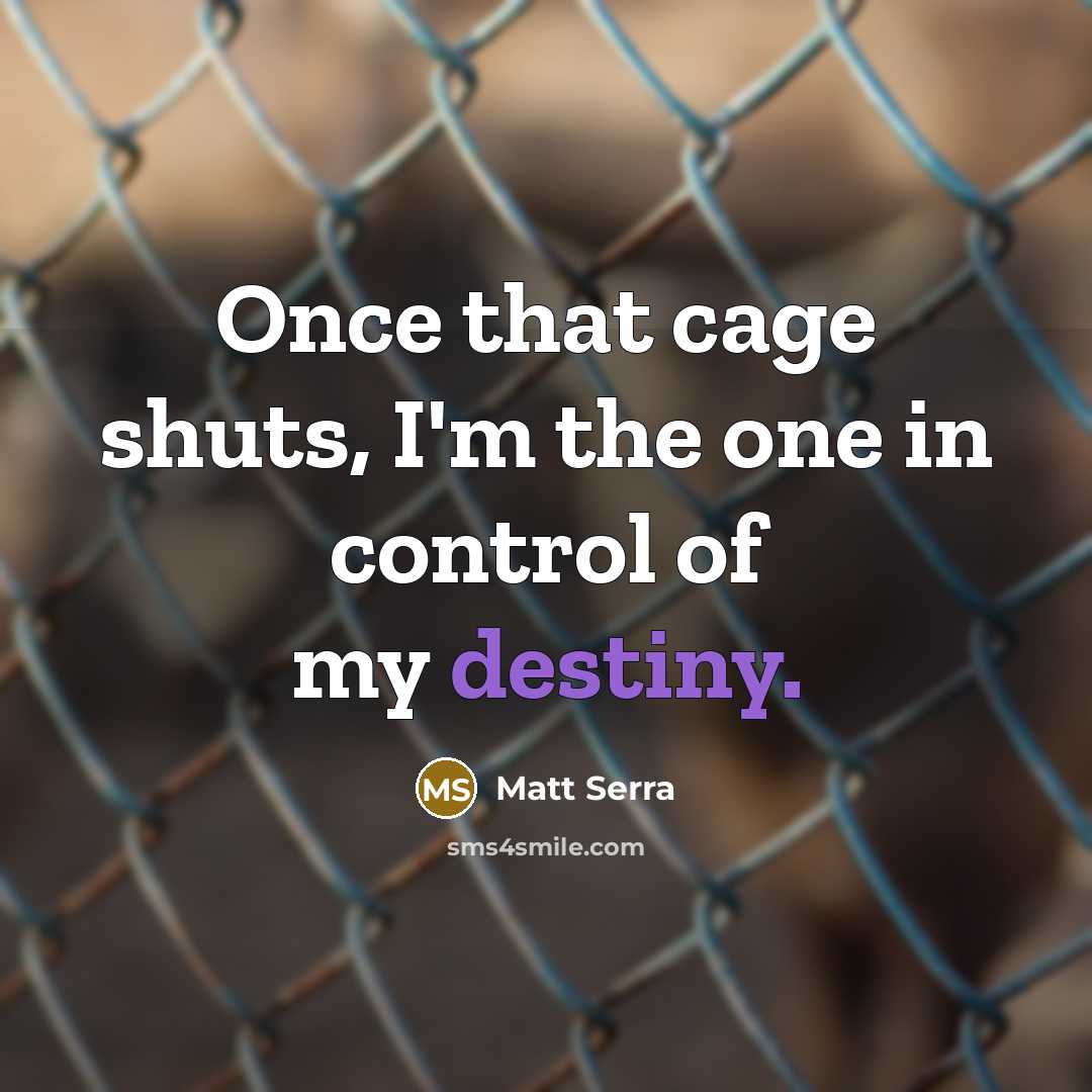 “Once that cage shuts, I'm the one in control of my destiny.” quote by Matt Serra