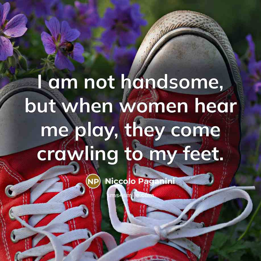 “I am not handsome, but when women hear me play, they come crawling to my feet.” quote by Niccolo Paganini