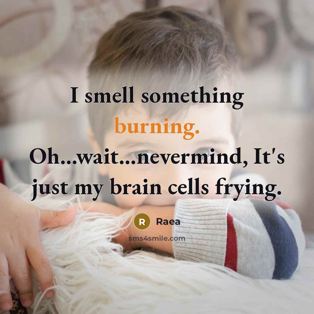 “I smell something burning. Oh...wait…nevermind, It's just my brain cells frying.” quote by Raea