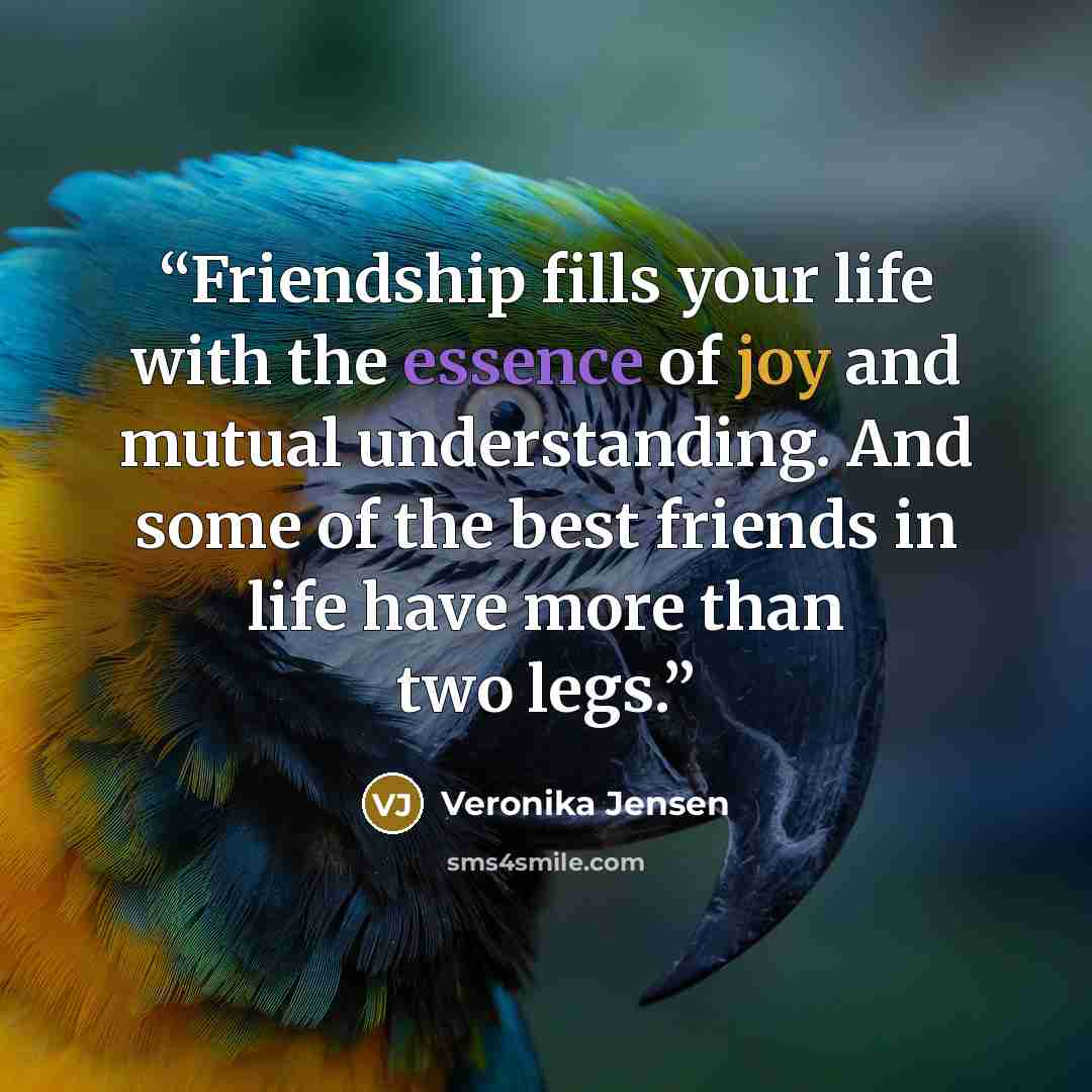 “Friendship fills your life with the essence of joy and mutual understanding. And some of the best friends in life have more than two legs.” quote by Veronika Jensen
