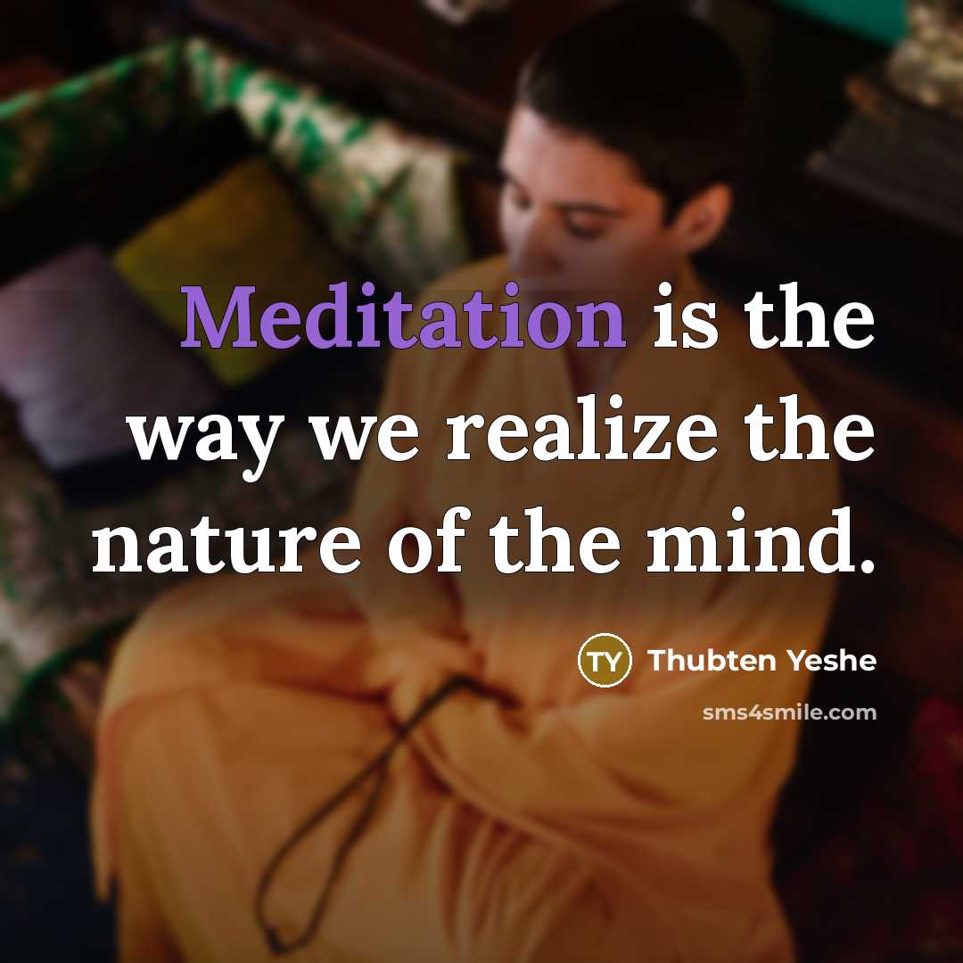“Meditation is the way we realize the nature of the mind.” quote by Thubten Yeshe