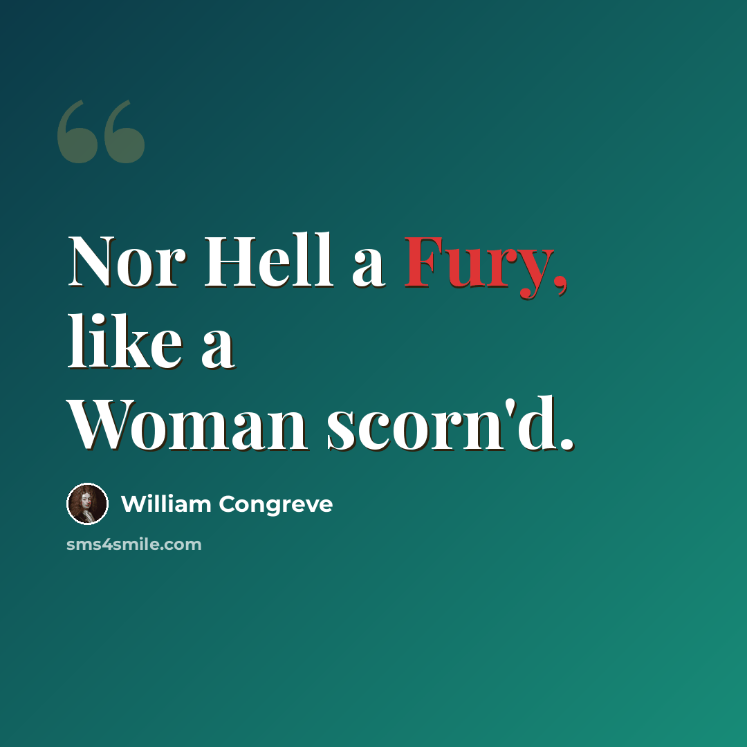 “Nor Hell a Fury, like a Woman scorn'd.” quote by William Congreve