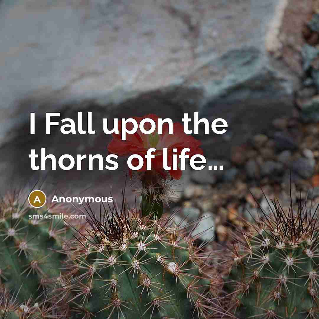 “I Fall upon the thorns of life…” quote by Anonymous
