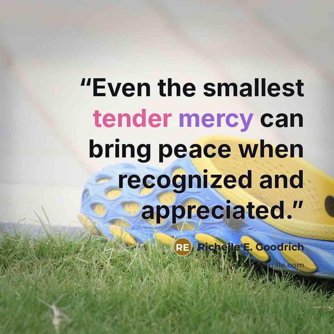 “Even the smallest tender mercy can bring peace when recognized and appreciated.” quote by Richelle E. Goodrich
