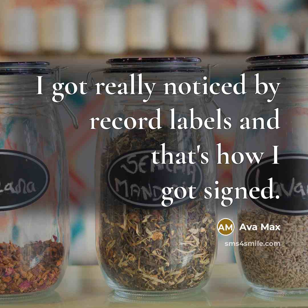 “I got really noticed by record labels and that's how I got signed.” quote by Ava Max