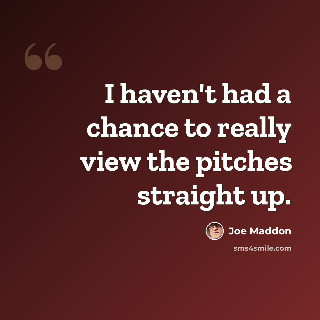“I haven't had a chance to really view the pitches straight up.” quote by Joe Maddon