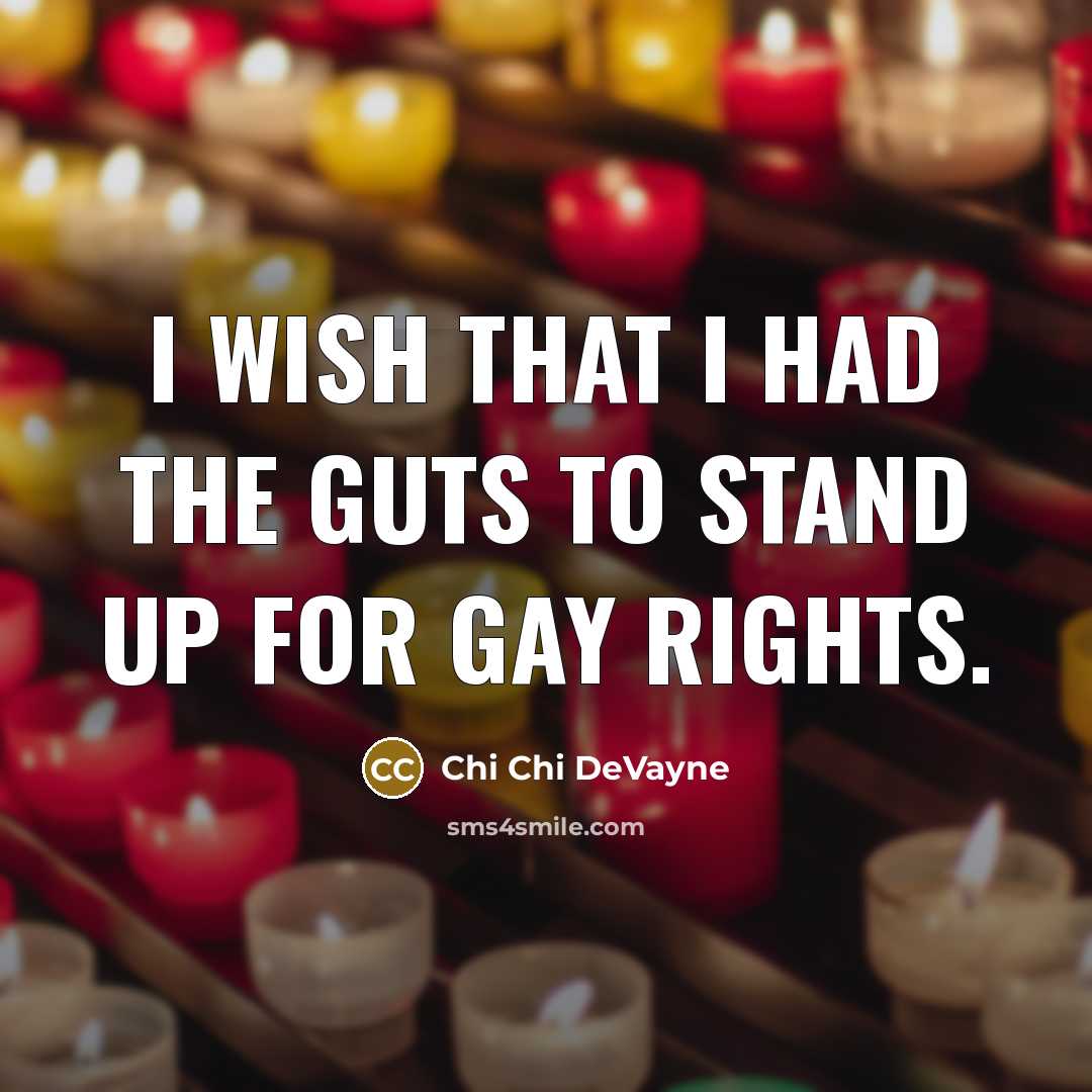 “I wish that I had the guts to stand up for gay rights.” quote by Chi Chi DeVayne
