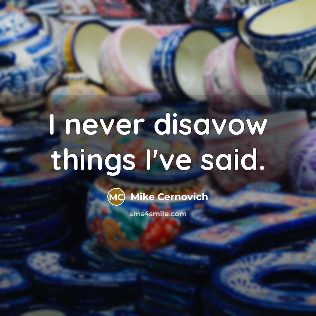 “I never disavow things I've said.” quote by Mike Cernovich