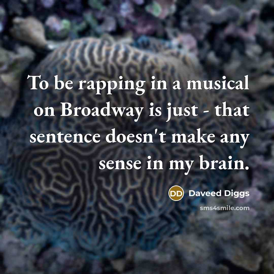 “To be rapping in a musical on Broadway is just - that sentence doesn't make any sense in my brain.” quote by Daveed Diggs