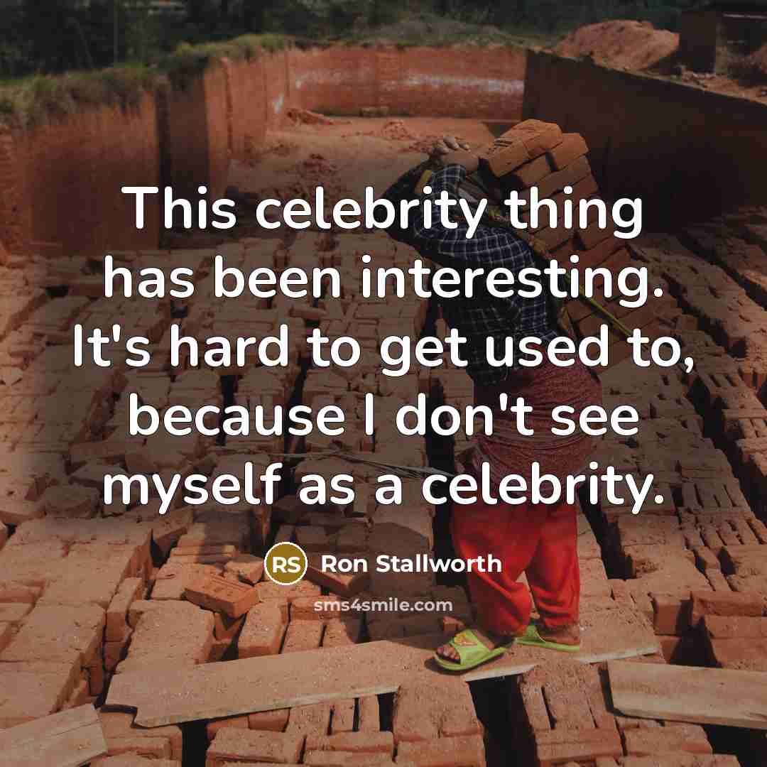 “This celebrity thing has been interesting. It's hard to get used to, because I don't see myself as a celebrity.” quote by Ron Stallworth