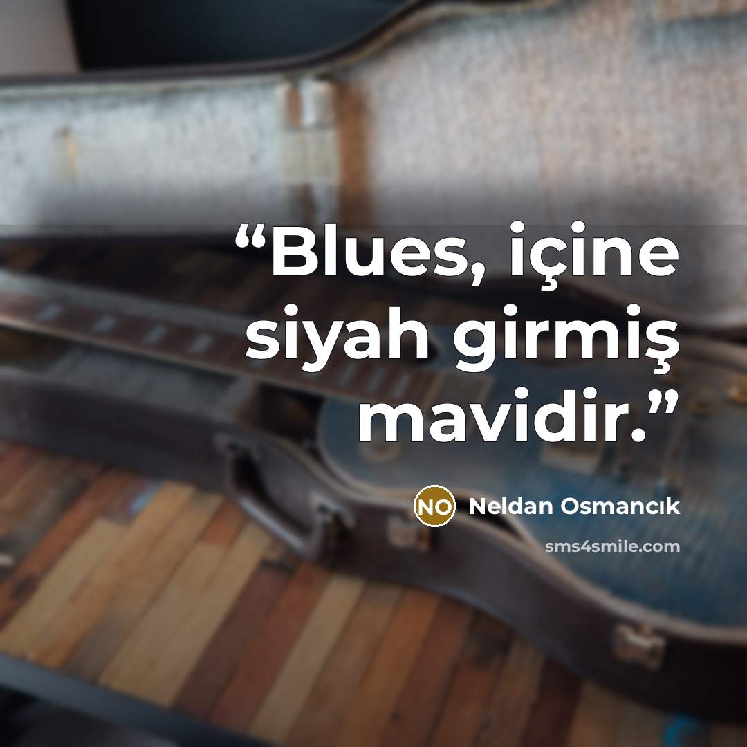 “Blues, içine siyah girmiş mavidir.” quote by Neldan Osmancık