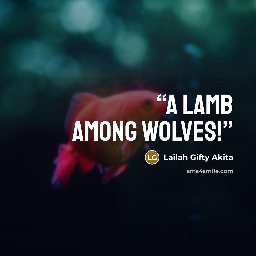 “A lamb among wolves!” quote by Lailah Gifty Akita