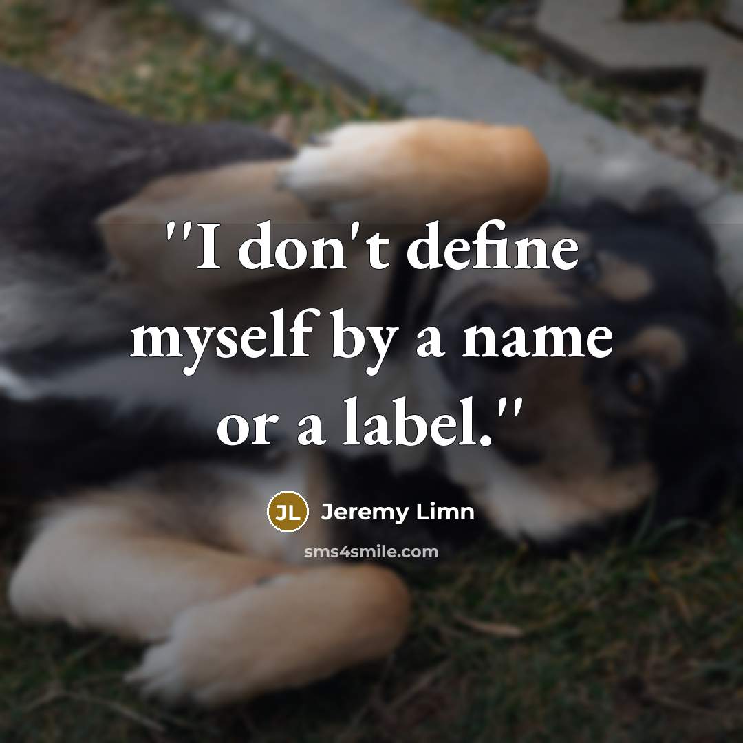 “''I don't define myself by a name or a label.''” quote by Jeremy Limn