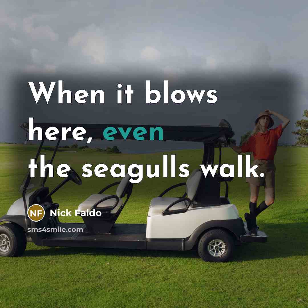 “When it blows here, even the seagulls walk.” quote by Nick Faldo
