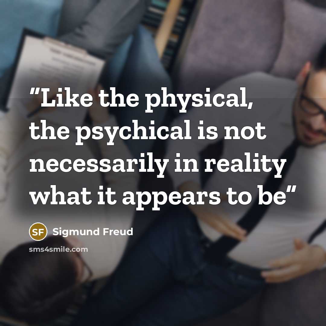 “Like the physical, the psychical is not necessarily in reality what it appears to be” quote by Sigmund Freud
