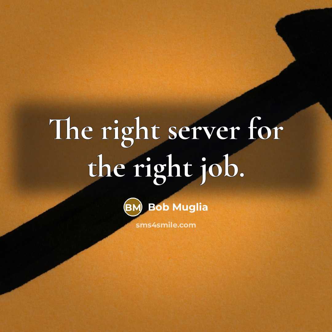 “The right server for the right job.” quote by Bob Muglia
