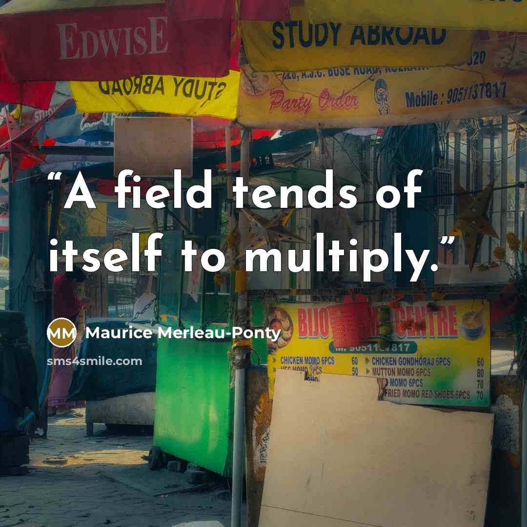 “A field tends of itself to multiply.” quote by Maurice Merleau-Ponty