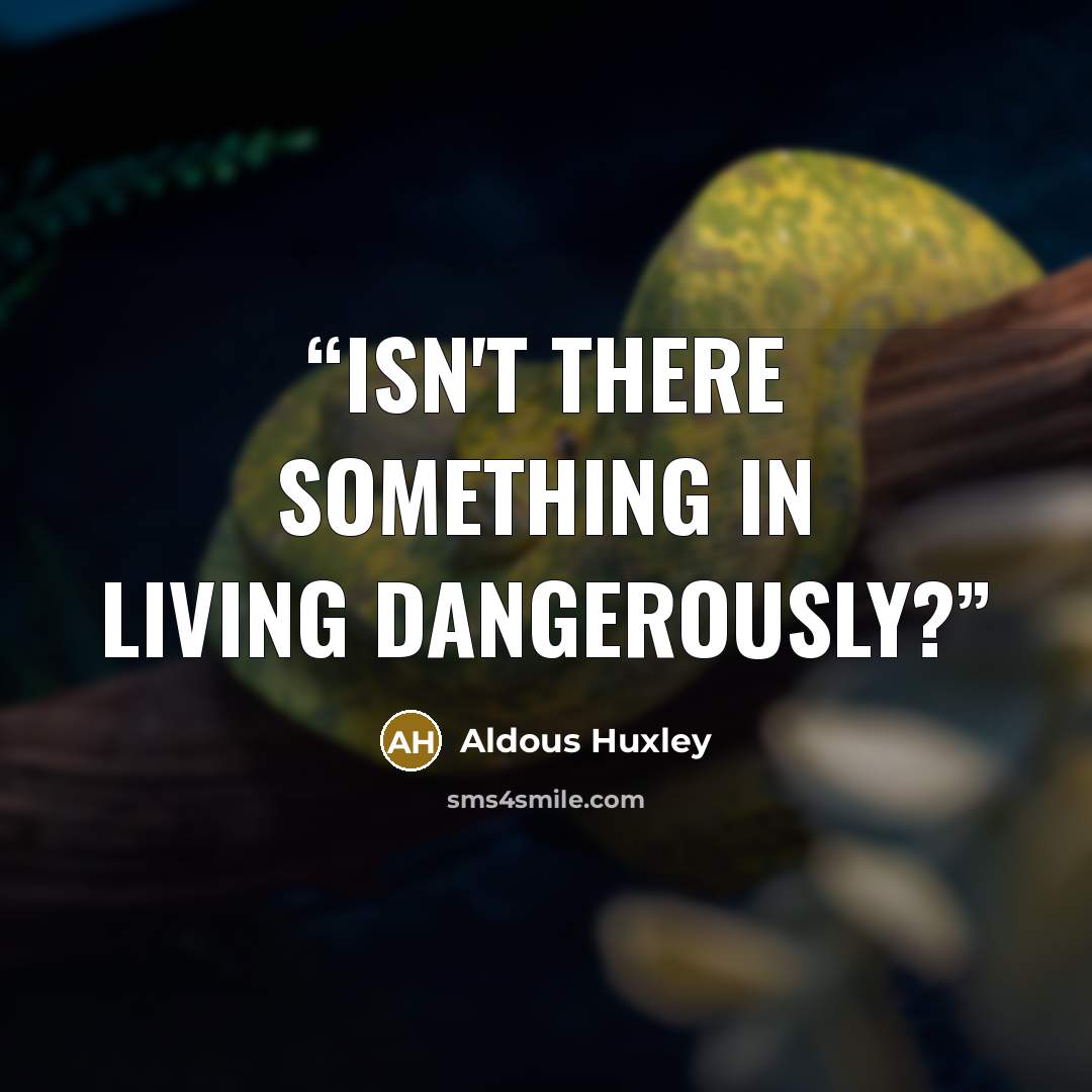 “Isn't there something in living dangerously?” quote by Aldous Huxley