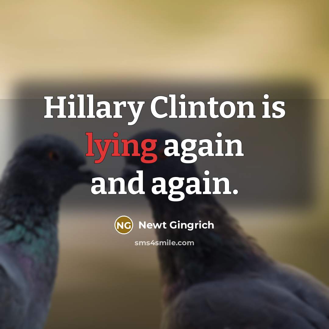 “Hillary Clinton is lying again and again.” quote by Newt Gingrich