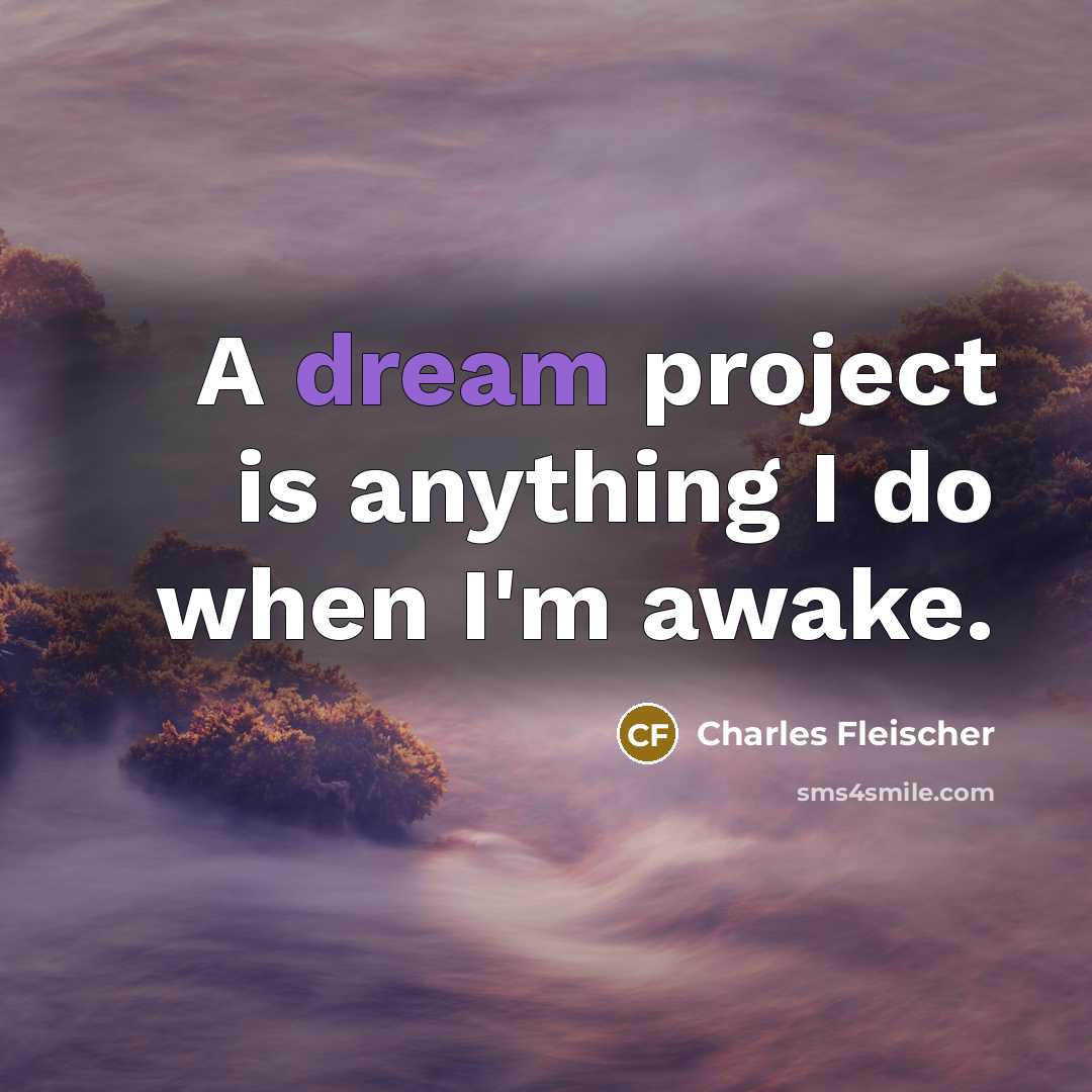 “A dream project is anything I do when I'm awake.” quote by Charles Fleischer