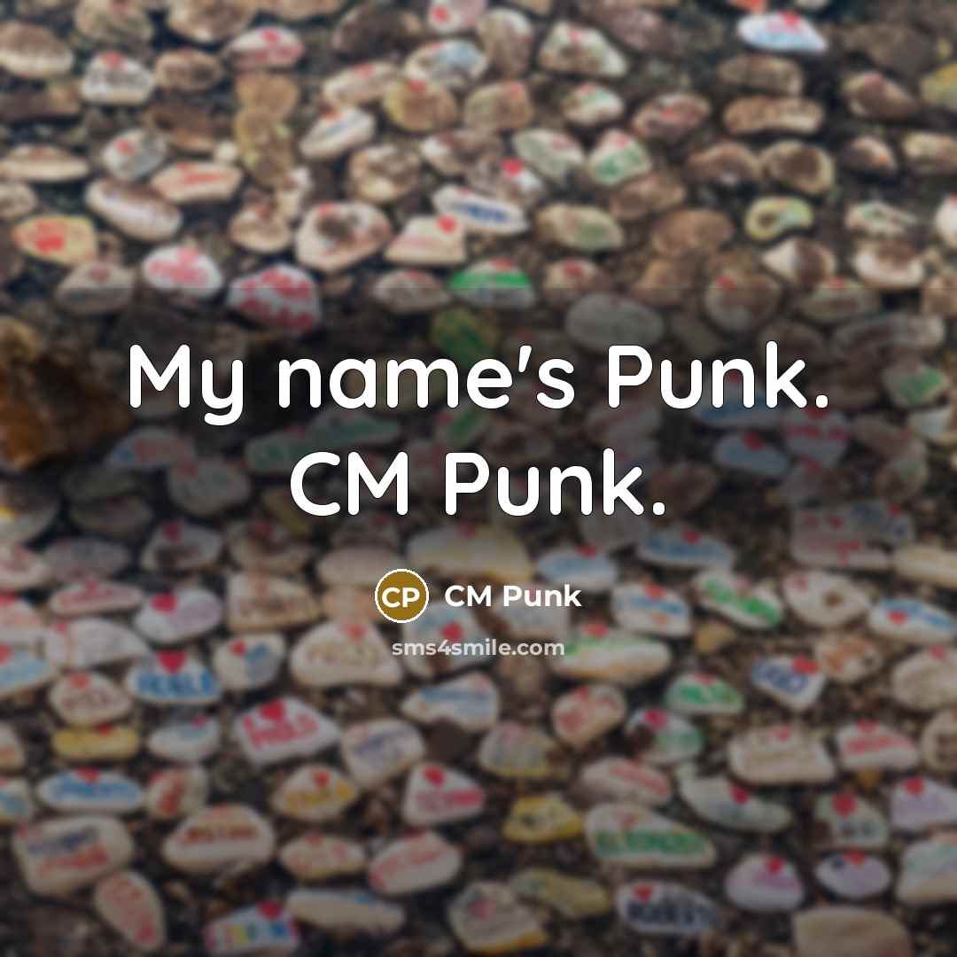“My name's Punk. CM Punk.” quote by CM Punk