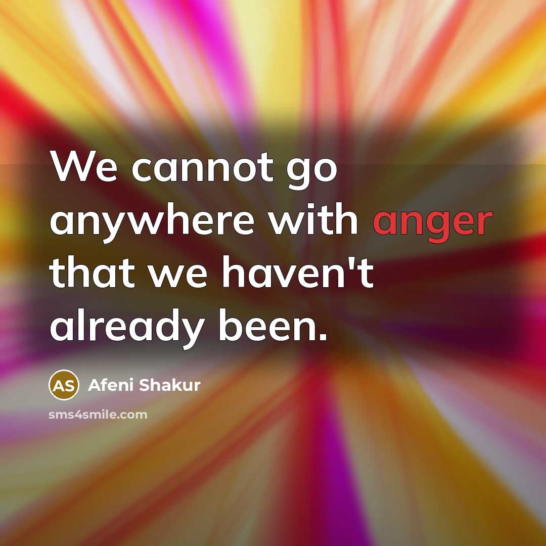 “We cannot go anywhere with anger that we haven't already been.” quote by Afeni Shakur
