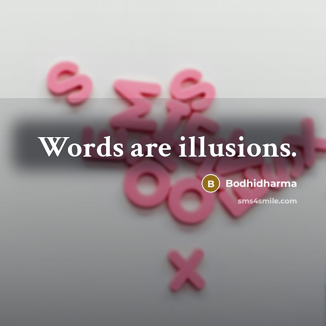 “Words are illusions.” quote by Bodhidharma