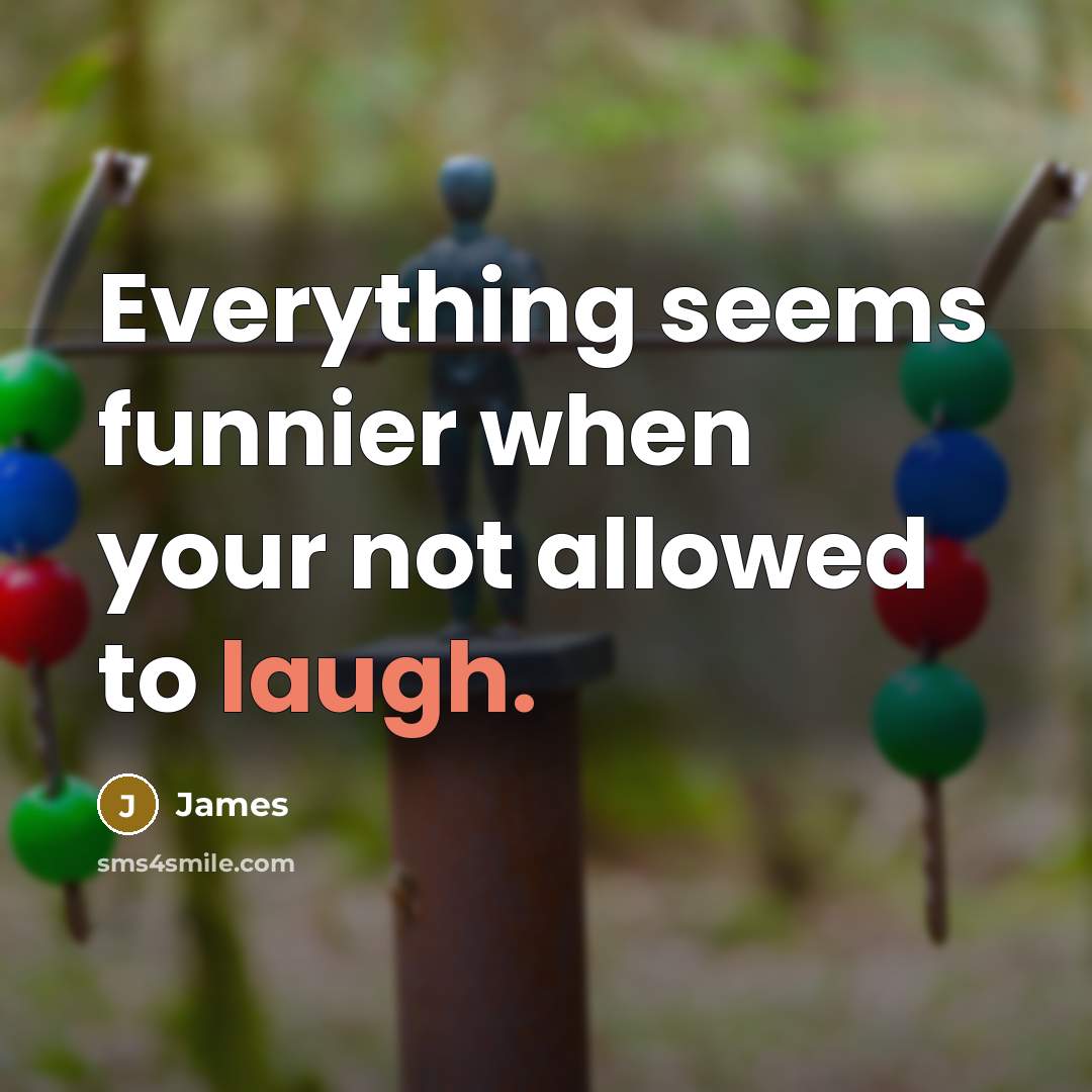 “Everything seems funnier when your not allowed to laugh.” quote by James