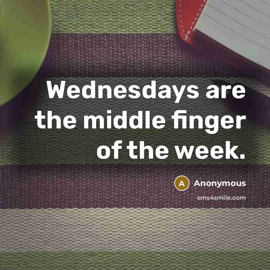 “Wednesdays are the middle finger of the week.” quote by Anonymous