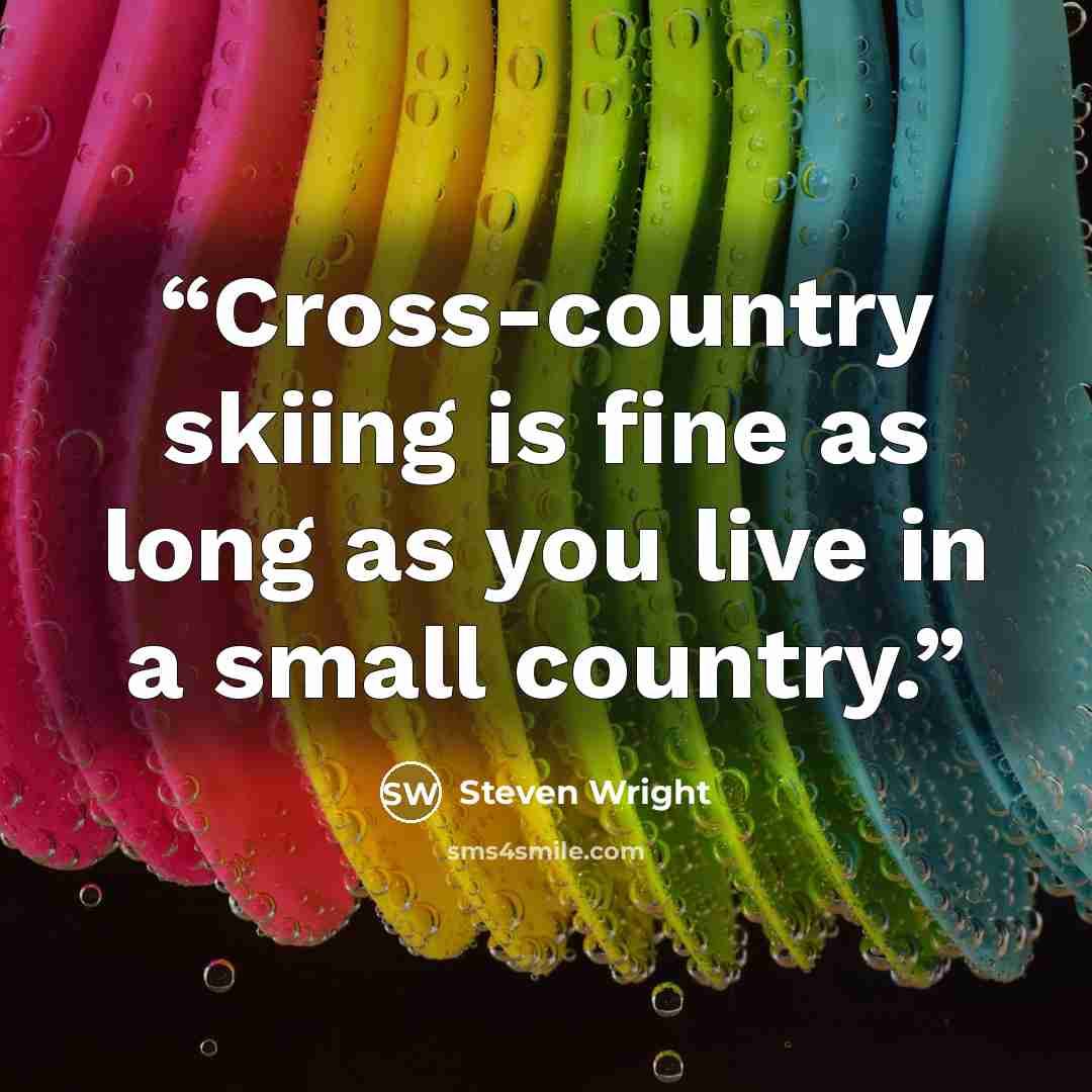 “Cross-country skiing is fine as long as you live in a small country.” quote by Steven Wright