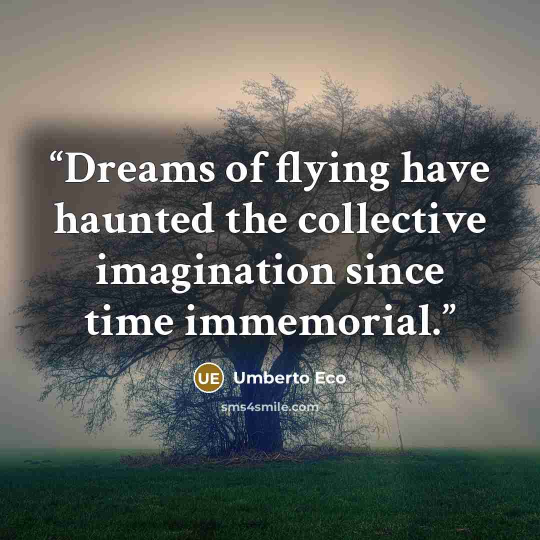 “Dreams of flying have haunted the collective imagination since time immemorial.” quote by Umberto Eco