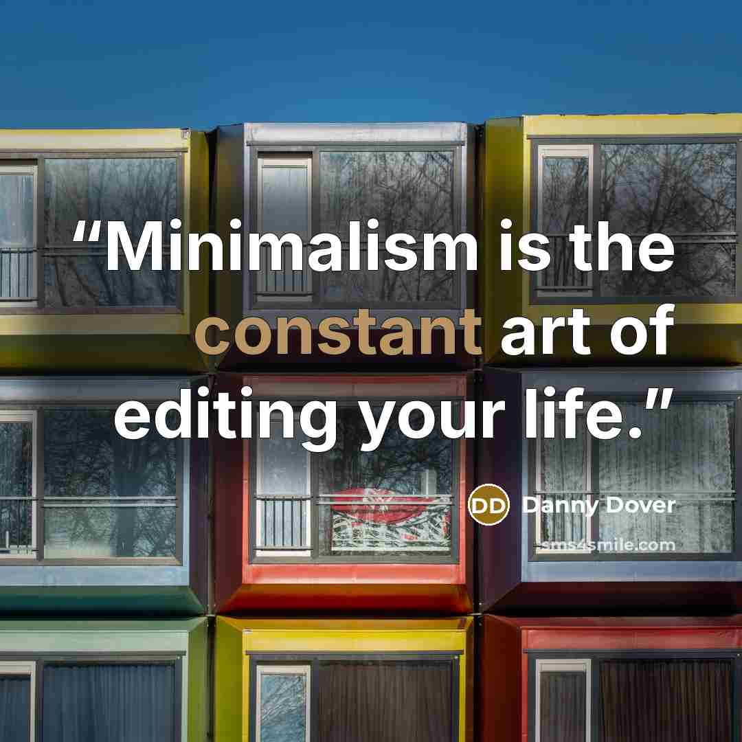“Minimalism is the constant art of editing your life.” quote by Danny Dover