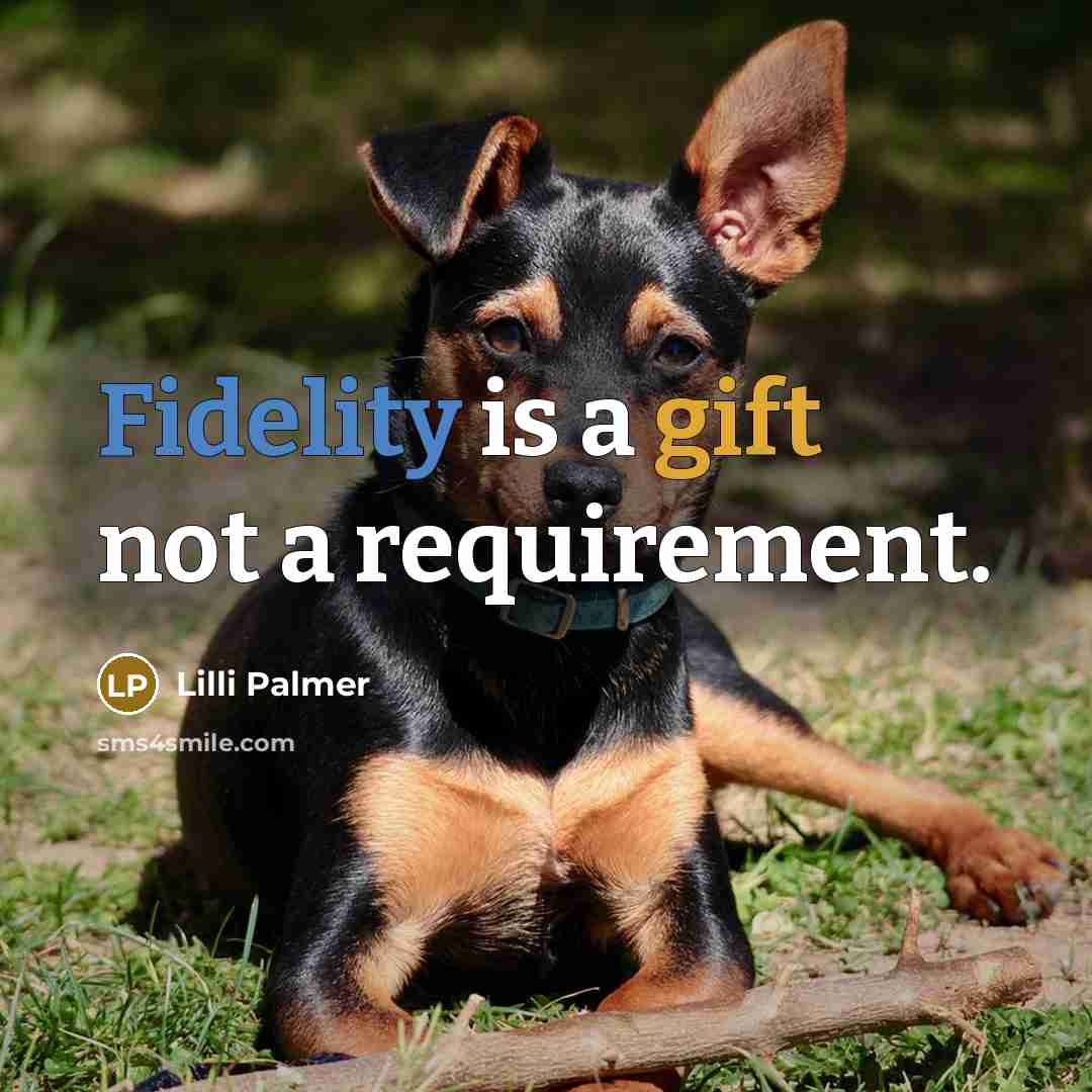 “Fidelity is a gift not a requirement.” quote by Lilli Palmer
