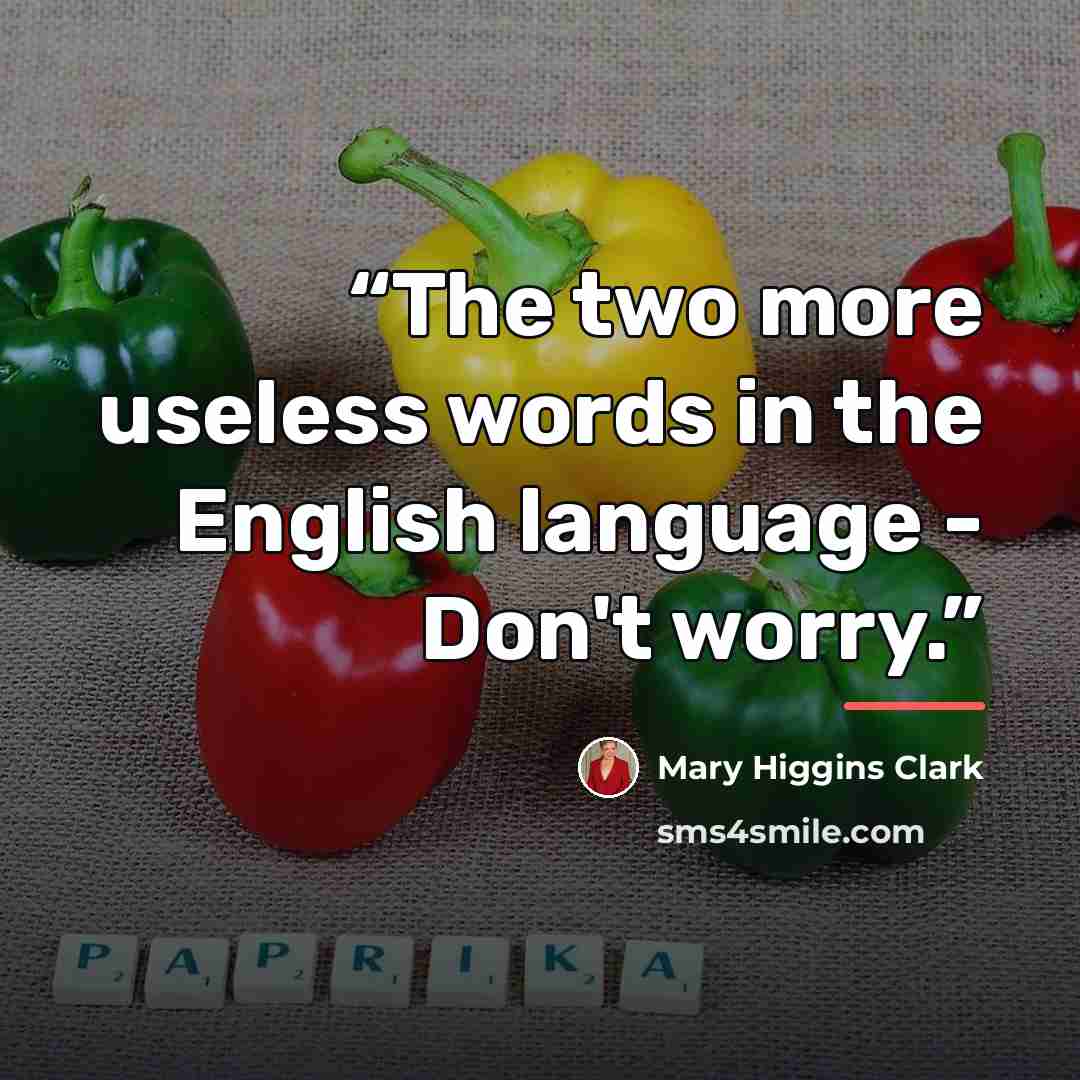 “The two more useless words in the English language - Don't worry.” quote by Mary Higgins Clark
