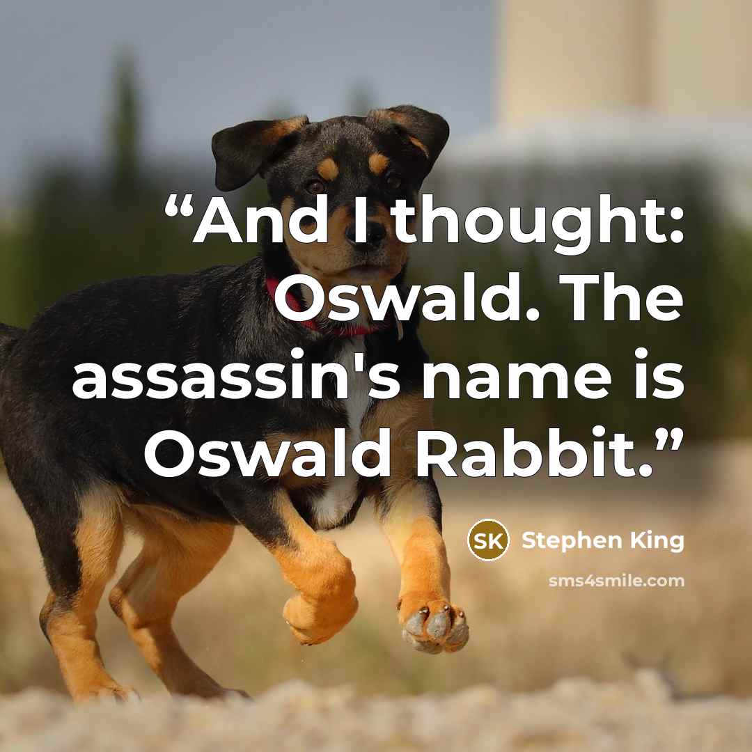 “And I thought: Oswald. The assassin's name is Oswald Rabbit.” quote by Stephen King