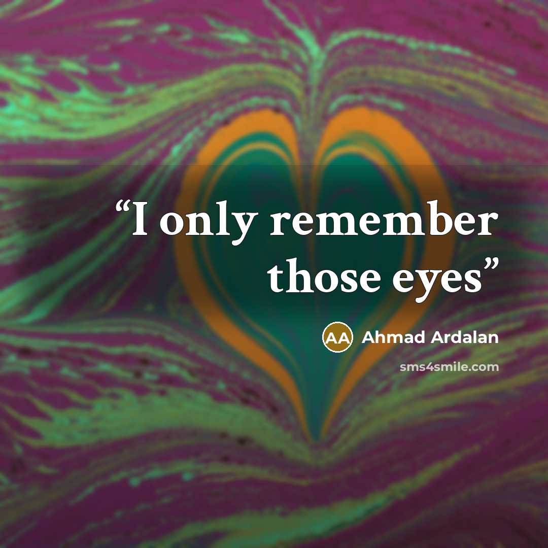 “I only remember those eyes” quote by Ahmad Ardalan