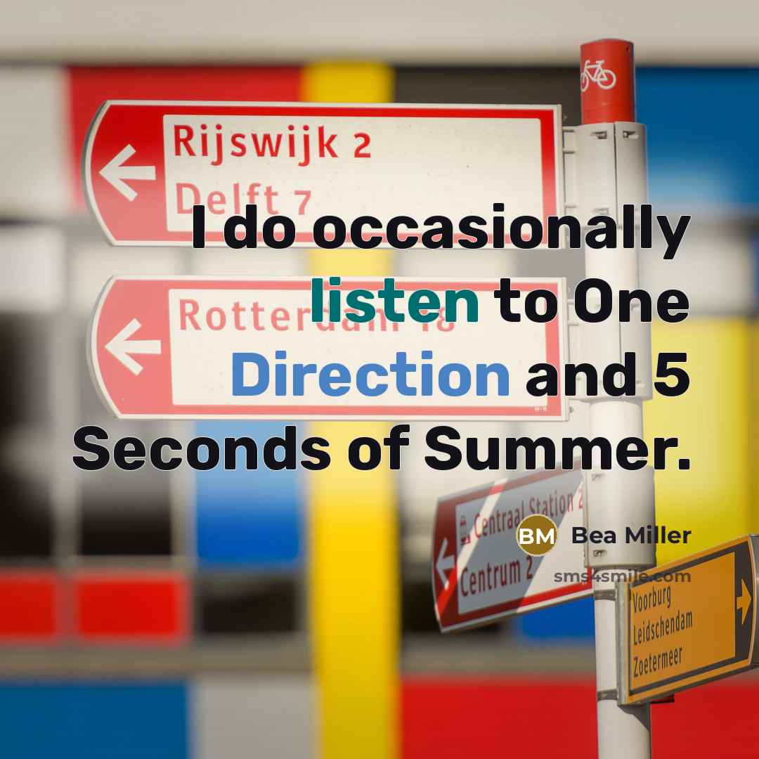 “I do occasionally listen to One Direction and 5 Seconds of Summer.” quote by Bea Miller